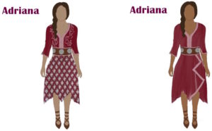 Adrian, (First draft - l, second draft - r)